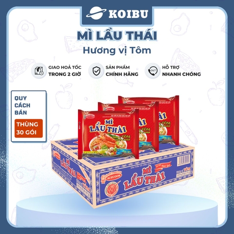 ACECOOK - Mì lẩu Thái Tôm, Mì ăn liền lẩu thái Tôm, Mì lẩu Thái hương vị Tôm, Mì Thế giới mì Acecook - 81g/gói - 00031