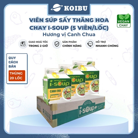 NFC - Viên súp sấy thăng hoa I-Soup hương vị Canh chua chay, Canh chua I-Soup, Canh ăn liền I Soup - 50g/lốc - 00725