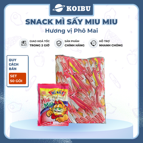 HONG HUNG - Mì sấy Miu Miu hương vị Phô mai, Snack mì MiuMiu phô mai ăn liền, Mì trẻ em Miu Miu - 20g/gói - 00071