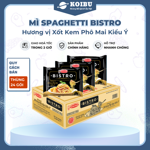 ACECOOK - Mì spaghetti Bistro Xốt kem phô mai kiểu Ý, mì spaghetti Bistro hương vị xốt phô mai, mì spaghetti xốt kem phô mai Bistro - 100g/gói - 00074