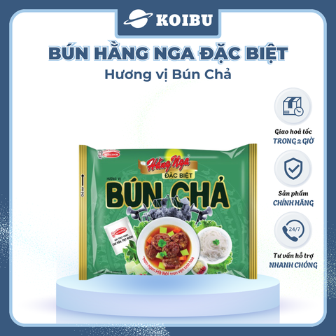 ACECOOK - Bún Hằng Nga đặc biệt hương vị Bún chả (có gói thịt thật), Bún chả Hằng Nga Acecook ăn liền - 73g/gói - 00784