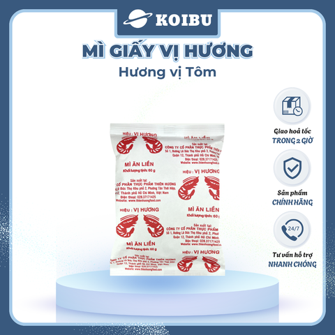 THIEN HUONG FOOD - Mì Vị Hương hương vị Tôm, Mì tôm gói giấy trắng Vị Hương, Mì giấy Vị Hương ăn liền - 60g/gói  - 00863