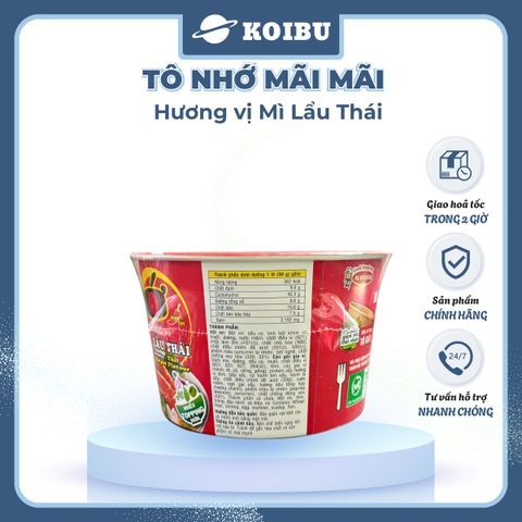 ACECOOK - Mì Nhớ Mãi Mãi hương vị Lẩu thái tôm, Tô Nhớ Mãi Mãi mì lẩu thái tôm, Mì Nhớ ăn liền - 84g/tô - 00024