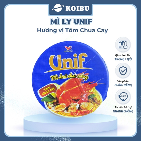 UNI-PRESIDENT - Mì Unif ly hương vị Tôm Chua Cay, Mì ly tôm chua cay, Dzai Dzai ly tôm chua cay - 62g/ly - 00464