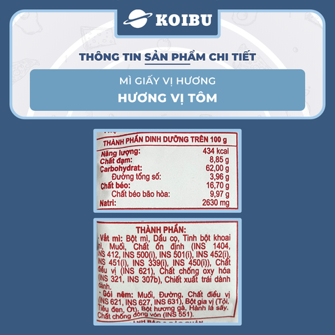 THIEN HUONG FOOD - Mì Vị Hương hương vị Tôm, Mì tôm gói giấy trắng Vị Hương, Mì giấy Vị Hương ăn liền - 60g/gói  - 00863