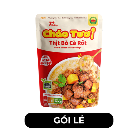 CÂY THỊ - Cháo tươi Cây Thị hương vị Thịt bò cà rốt, Cháo tươi thịt bò cà rốt Cây Thị, Cháo Cây Thị - 240g/gói - 00735