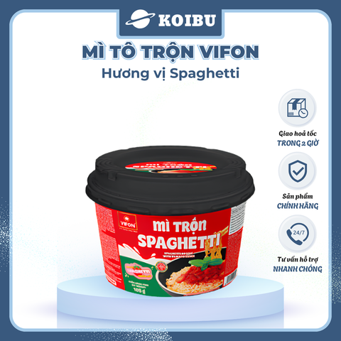 VIFON - Mì tô trộn Vifon hương vị Spaghetti, Mì trộn Vifon Spaghetti, Vifon tô mì Spaghetti trộn - 105g/tô - 00532