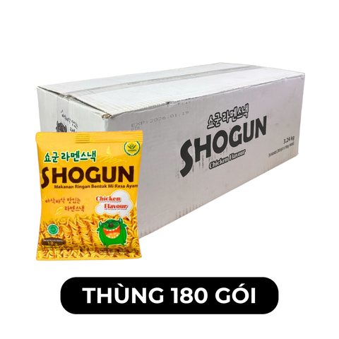 RUSINDO - Snack mì Shogun hương vị Gà, Snack mì tôm trẻ em Shogun ăn liền, Mì ăn liền Shogun Hàn Quốc - 18g/gói - 00689