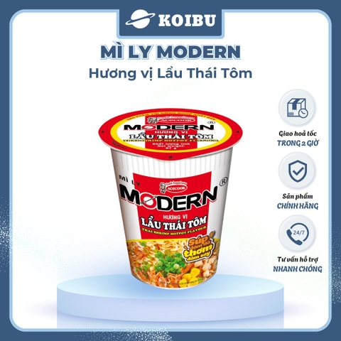 ACECOOK - ACECOOK - Mì ly Modern hương vị Lẩu thái tôm, Mì ly lẩu thái tôm Modern ăn liền, Mì Modern ly ăn liền - 65g/ly - 00011