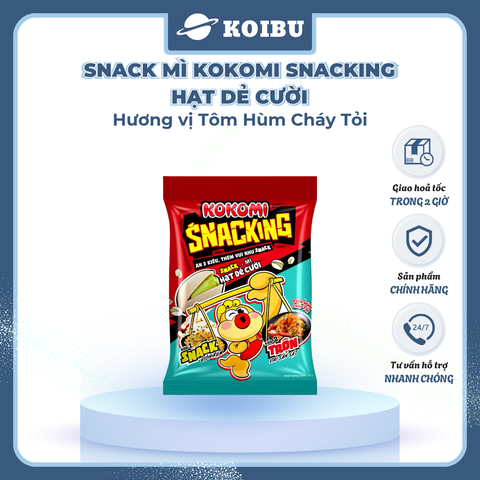 MASAN - Snack mì Kokomi Snacking hương vị Tôm hùm cháy tỏi, Kokomi Snacking Tôm hùm cháy tỏi ăn liền  - 70g/gói - 00897