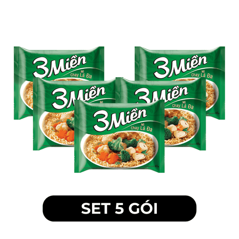 UNIBEN - Mì 3 Miền hương vị Chay Lá Đa - Mì chay lá đa 3 Miền ăn liền, Mì gói chay lá đa - 65g/gói - 00357