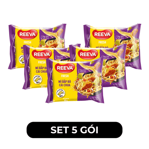 UNIBEN - Mì Reeva Fresh hương vị Bắp bò cải chua (cói gói cải chua thật), Mì bắp bò dưa chua Reev- 85g/gói - 00496