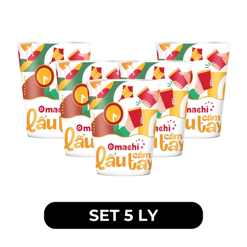 MASAN - Mì ly Omachi lẩu cầm tay hương vị Tomyum hải sản, Mì ly Tomyum hải sản Omachi, Mì Omachi ly - 71g/ly - 00081