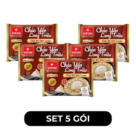 VIFON - Cháo yến Long Triều (có thịt thật) hương vị Thịt bò Đài Loan, Cháo thịt bò Đài Loan Vifon - 120g/gói - 00251