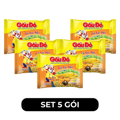 ASIAFOODS - Mì Gấu Đỏ hương vị Gà sợi phở, Mì Gà sợi phở Gấu Đỏ, Mì gói ăn liền Gấu Đỏ Gà sợi phở - 63g/gói - 00325
