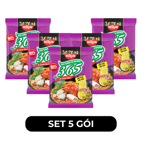 NISSIN - Mì Không Chiên 365 hương vị Lẩu Thái Hải Sản - Mì không chiên 365/ Mì gói 365/ Mì Healthy 365/Mì ăn liền Ba Sáu Năm - 68g/gói - 00365