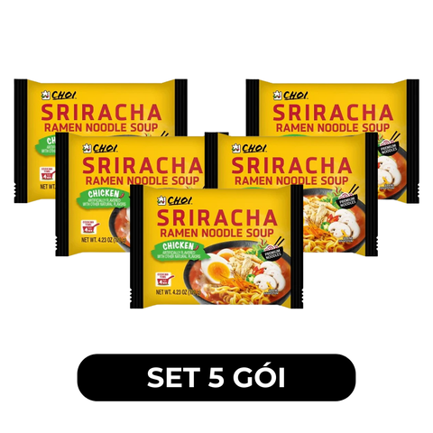 CHOI - Mì Choi Sriracha hương vị Gà cay, Mì Sriracha gà cay, Mì gà cay Sriracha, Mì Siracha gói - 120g/gói - 00344