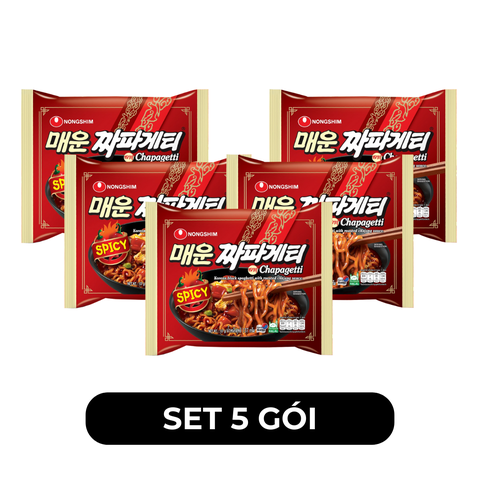 NONGSHIM - Mì trộn Chapagetti hương vị Tương đen cay Sachun, Mì tương đen Cay Nongshim, Mì Hàn Quốc - 137g/gói - 00430