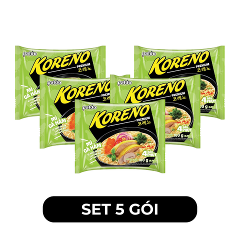 PALDO - Mì Koreno Premium hương vị Gà hầm, Mì gà hầm Koreno Premium, Mì gà hầm Koreno Hàn Quốc - 100g/gói - 00397