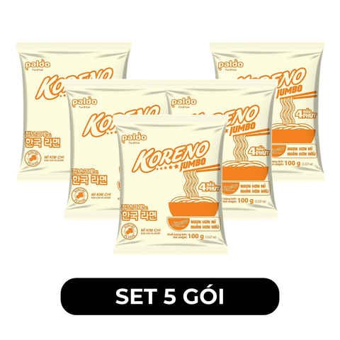 PALDO - Mì Koreno Jumbo hương vị Kim chi, Mì kim chi Koreno Jumbo, Mì ăn liền Koreno Jumbo, Mì Hàn Quốc - 100g/gói - 00382
