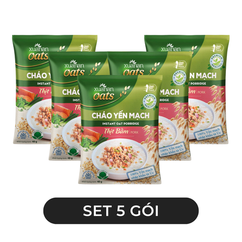 XUANAN - Cháo yến mạch Xuân An hương vị Thịt bằm, Cháo yến mạch thịt bằm Xuân An cháo thịt bằm ăn liền - 40g/gói - 00670