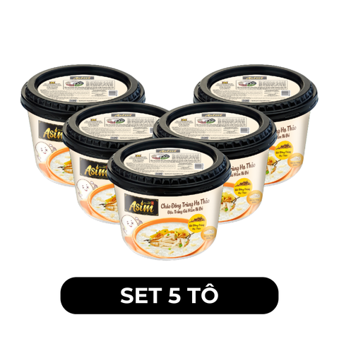ASIAFOODS - Cháo tô đông trùng hạ thảo Asim hương vị Đậu trắng gà hầm bí đỏ (có gói đông trùng thật) - 100g/tô - 00682