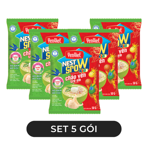 YENVIET - Cháo Yến trẻ em YenViet Nest Grow hương vị Bò bằm bó xôi, Cháo yến bò bằm Yến Việt Nest Grow - 50g/gói - 00597