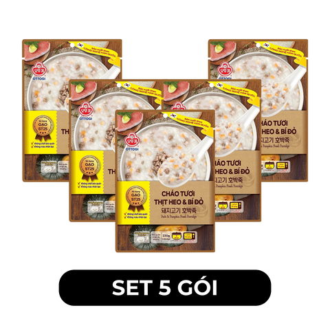 OTOKI - Cháo tươi Ottogi hương vị Thịt heo & bí đỏ, Cháo tươi thịt heo bí đỏ Hàn Quốc Otoki - 220g/gói - 00700