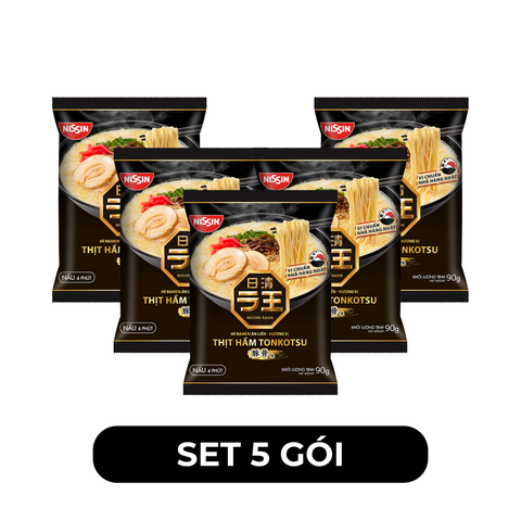 NISSIN - Mì ăn liền Nissin Raoh Ramen vị Thịt hầm Tonkotsu, Mì Ramen Nissin vị Tonkotsu, Mì ăn liền Nissin Raoh vị thịt hầm Tonkotsu - 90g/gói - 00375
