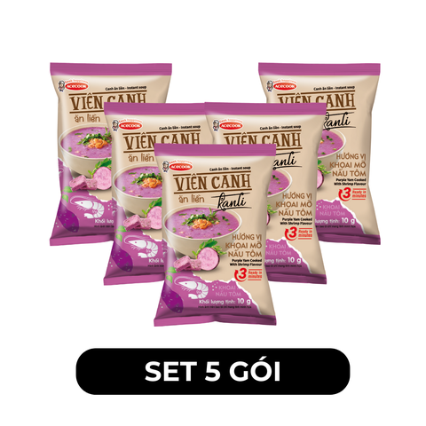 ACECOOK - Canh ăn liền Kanli hương vị Canh khoai mỡ nấu tôm, Viên canh khoai mỡ Kanli, Canh Acecook - 10g/gói - 00762
