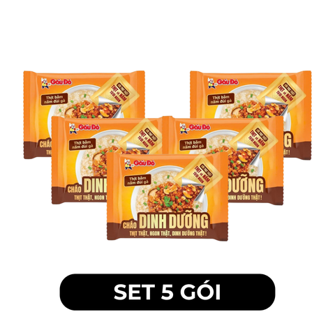 ASIAFOODS - Cháo Gấu đỏ (có gói thịt hầm thật) hương vị Thịt bằm nấm đùi gà, Cháo ăn liền Gấu đỏ - 74g/gói - 00665