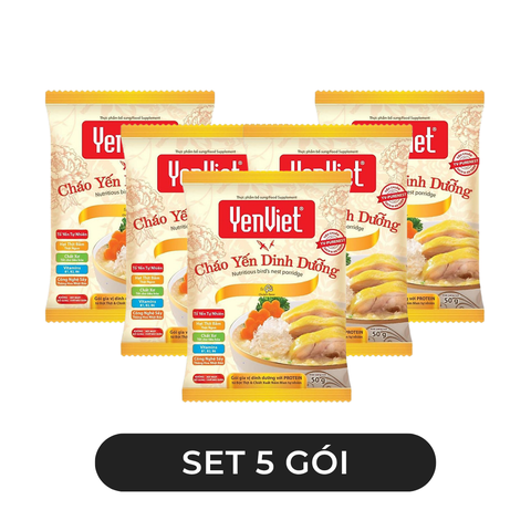 YENVIET - Cháo yến dinh dưỡng YenViet hương vị Gà, Cháo yến thịt gà Yến Việt, Cháo gà YenViet ăn liền - 50g/gói - 00600