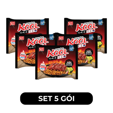 AFOTECH - Mì trộn Cung Đình Kool BBQ gói Sườn nướng kiểu Hàn Quốc, Mì trộn BBQ Cung Đình Kool - 99g/gói - 00512