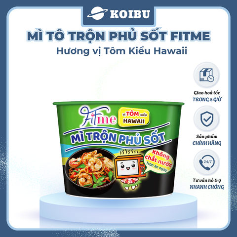 THIEN HUONG FOOD - Mì tô trộn phủ sốt Fitme hương vị tôm kiểu Hawaii, Mì tô trộn Fitme tôm kiểu Hawaii - 110g/tô - 00798