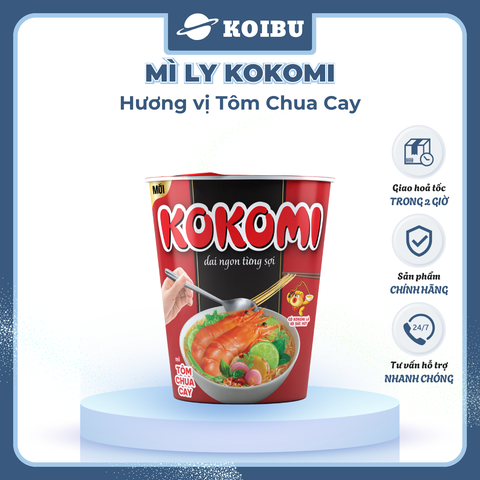MASAN - Mì ly Kokomi hương vị Tôm chua cay, Mì tôm chua cay Kokomi ly, Kokomi mì ly ăn liền Kokomi - 66g/ly - 00862