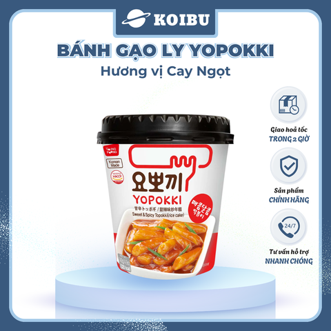 YOUNG POONG - Bánh gạo ly Yopokki hương vị Cay Ngọt, Bánh gạo cay ngọt Yopokki ly, Bánh gạo Hàn Quốc - 120g/ly - 00870
