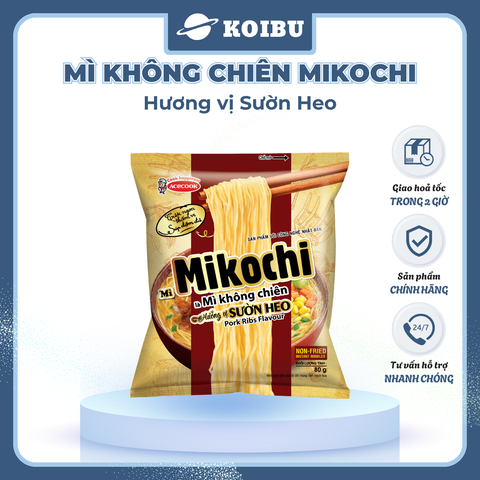 ACECOOK - Mì không chiên Mikochi hương vị Sườn heo, Mì Mikochi sườn heo, Mì không chiên ăn liền Mikochi (80g/gói) - 80g/gói - 00077