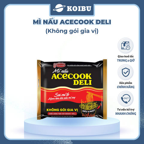 ACECOOK - Mì nấu Acecook Deli không gói gia vị, Mì nấu không gia vị Acecook Deli, Mì nấu 4 phút Acecook Deli - 100g/gói - 00893