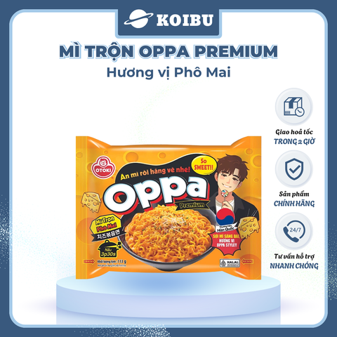 OTOKI - Mì trộn Oppa Premium hương vị phô mai, Oppa mì trộn phô mai Oppa Premium, Mì Oppa Hàn Quốc - 113g/gói - 00823