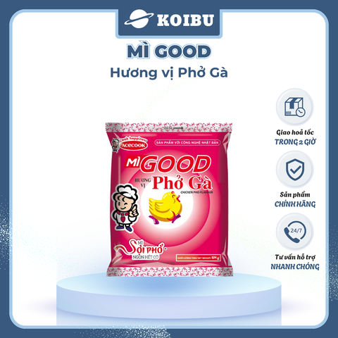 ACECOOK - Mì Good sợi phở hương vị Phở gà, Mì sợi phở Good vị phở gà, Mì Good phở gà sợi dẹt  - 68g/gói - 00892