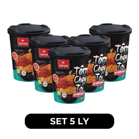 VIFON - Mì ly trộn khô Vifon vị Tôm cháy tỏi, mì ly Vifon Tôm cháy tỏi, mì ly trộn Vifon ăn liền - 75g/ly - 00236