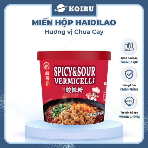 YIHAI - Miến hộp Haidilao hương vị Chua cay, Haidilao miến Chua cay Haidilao hộp, Miến Haidiao ăn liền - 127g/hộp - 00819