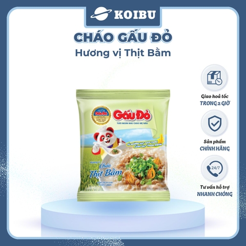 ASIAFOODS - Cháo Gấu Đỏ hương vị Thịt bằm, Cháo Thịt bằm Gấu Đỏ, Cháo gói ăn liền Gấu Đỏ vị Thịt bằm - 50g/gói - 00339