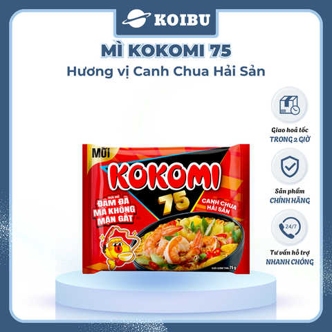 MASAN - Mì Kokomi 75 Canh chua hải sản, Kokomi 75 Mì canh chua hải sản Kokomi 75 gói ăn liền - 75g/gói - 00216