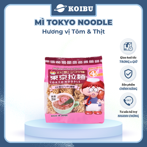 TOKYO NOODLE - Mì Tokyo Noodle hương vị Tôm & Thịt, Mì ăn liền cho bé Tokyo Noodle, Mì ăn dặm - 120g/lốc - 00799