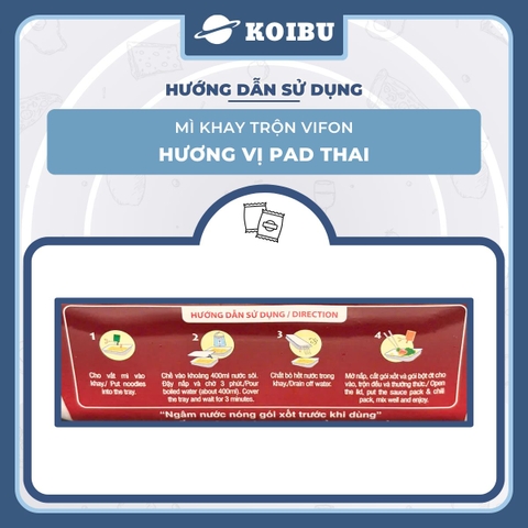 VIFON - Mì khay trộn Vifon hương vị Pad Thái, Vifon Mì trộn Pad Thái Vifon, Mì khay Vifon ăn liền - 90g/khay - 00482