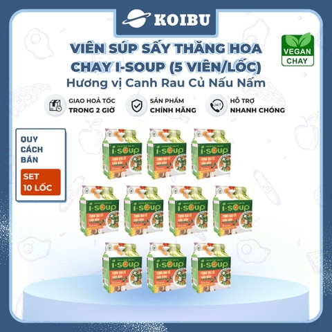 NFC - Viên súp ăn liền sấy thăng hoa I-Soup hương vị Canh rau củ nấu nấm ISoup, Canh I-Soup ăn liền - 35g/lốc - 00803