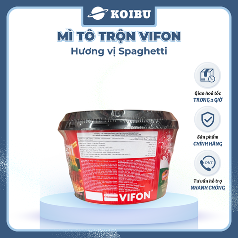 VIFON - Mì tô trộn Vifon hương vị Spaghetti, Mì trộn Vifon Spaghetti, Vifon tô mì Spaghetti trộn - 105g/tô - 00532