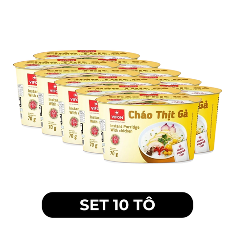 VIFON - Cháo Vifon tô có gói thịt thật vị Gà, Cháo Gà tô Vifon, Cháo Vifon tô ăn liền - 70g/tô - 00497