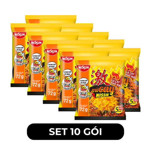 NISSIN - NISSIN - Mì xào cay Nissin Gà cay phô mai, Mì xào cay Gà cay phô mai, Mì xào Nissin Gà cay phô mai - 72g/gói - 00369